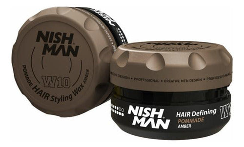 Cera Para Cabello Nishman Hair Styling Amber Pomade Wax W10